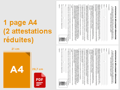 2 attestations deplacement derogatoire