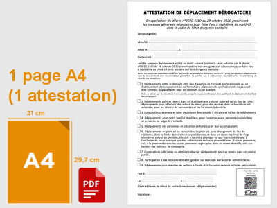 attestation de deplacement derogatoire