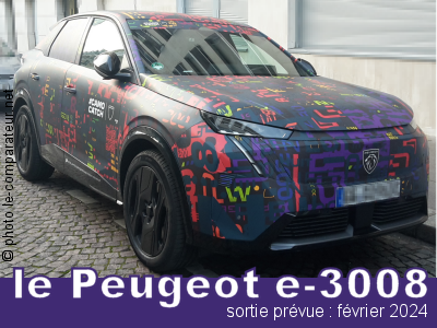 le nouveau Peugeot e-3008 electrique qui sera en vente en 2024